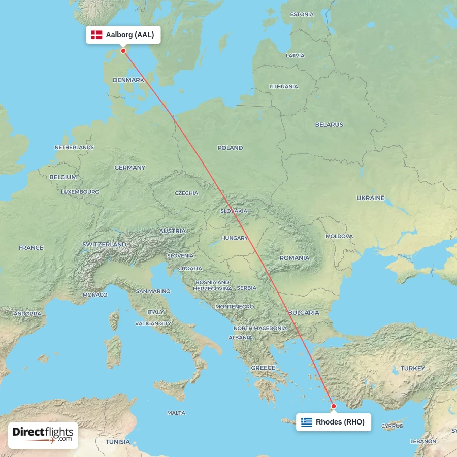 AAL - RHO route map