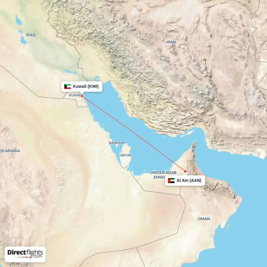 AAN - KWI route map