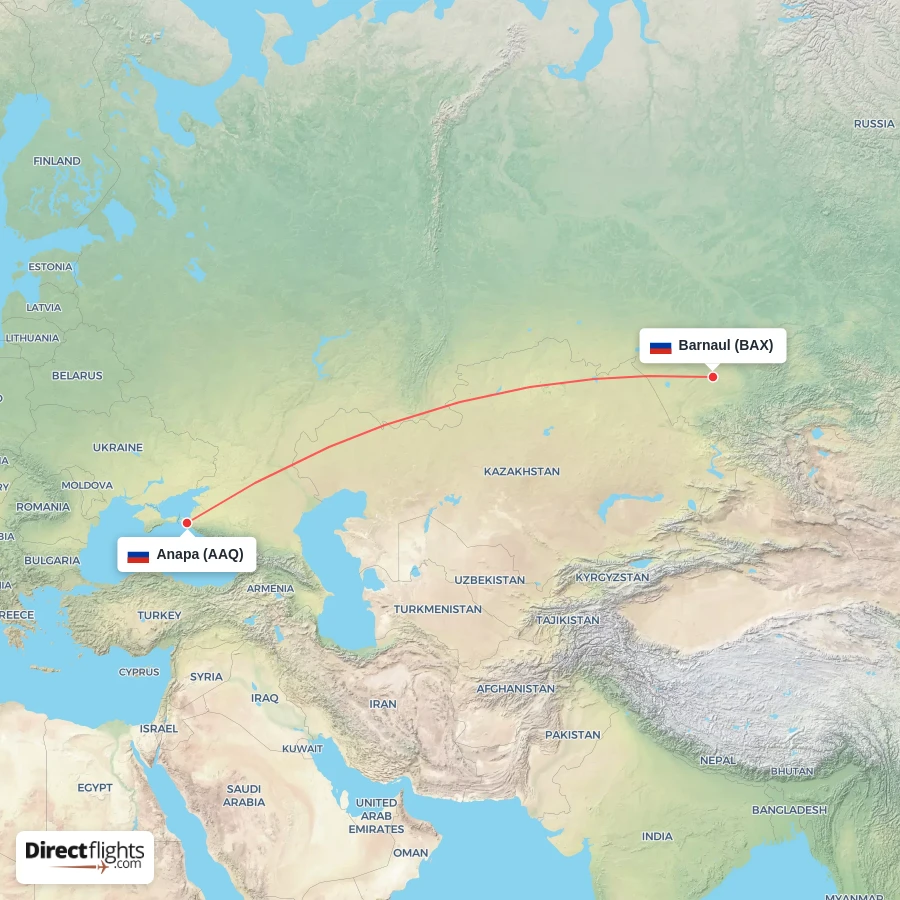 AAQ - BAX route map