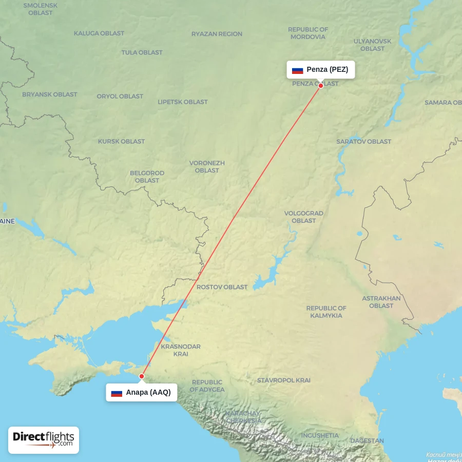AAQ - PEZ route map