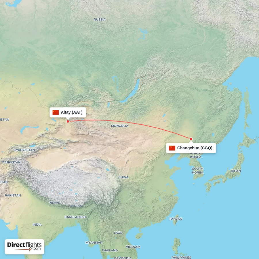 AAT - CGQ route map