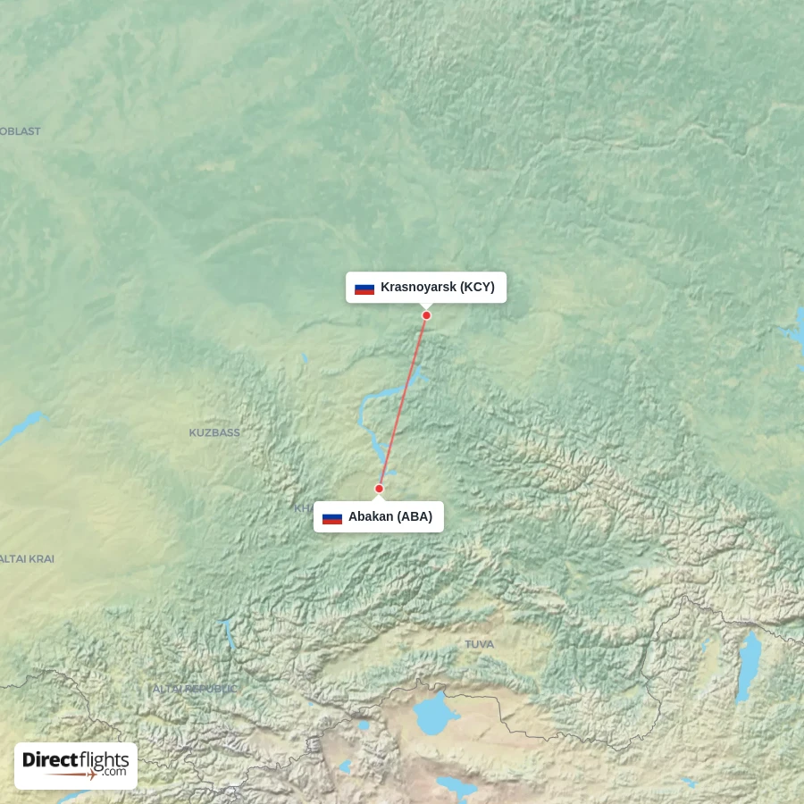 ABA - KCY route map