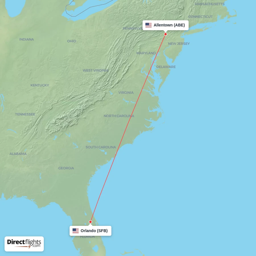 ABE - SFB route map