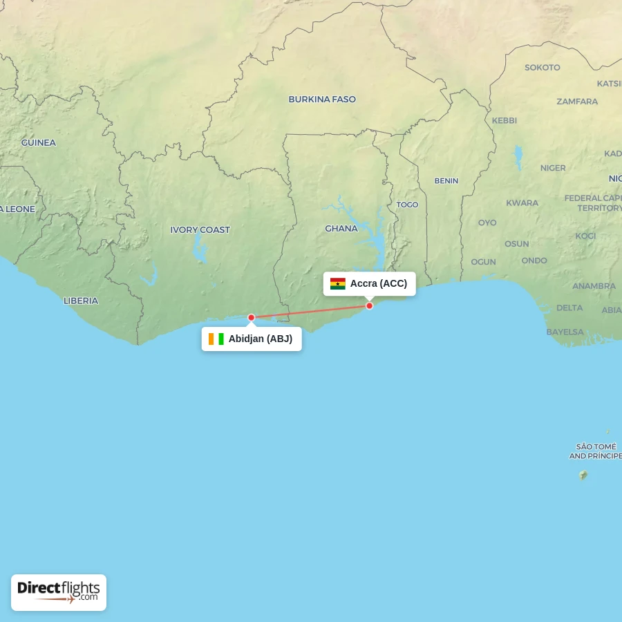 ABJ - ACC route map