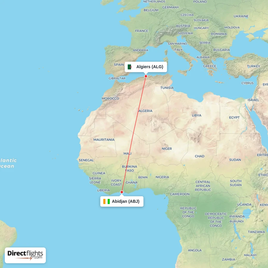 ABJ - ALG route map
