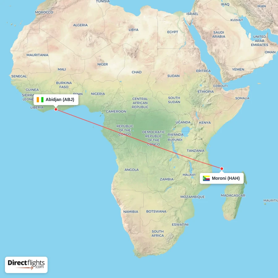 ABJ - HAH route map