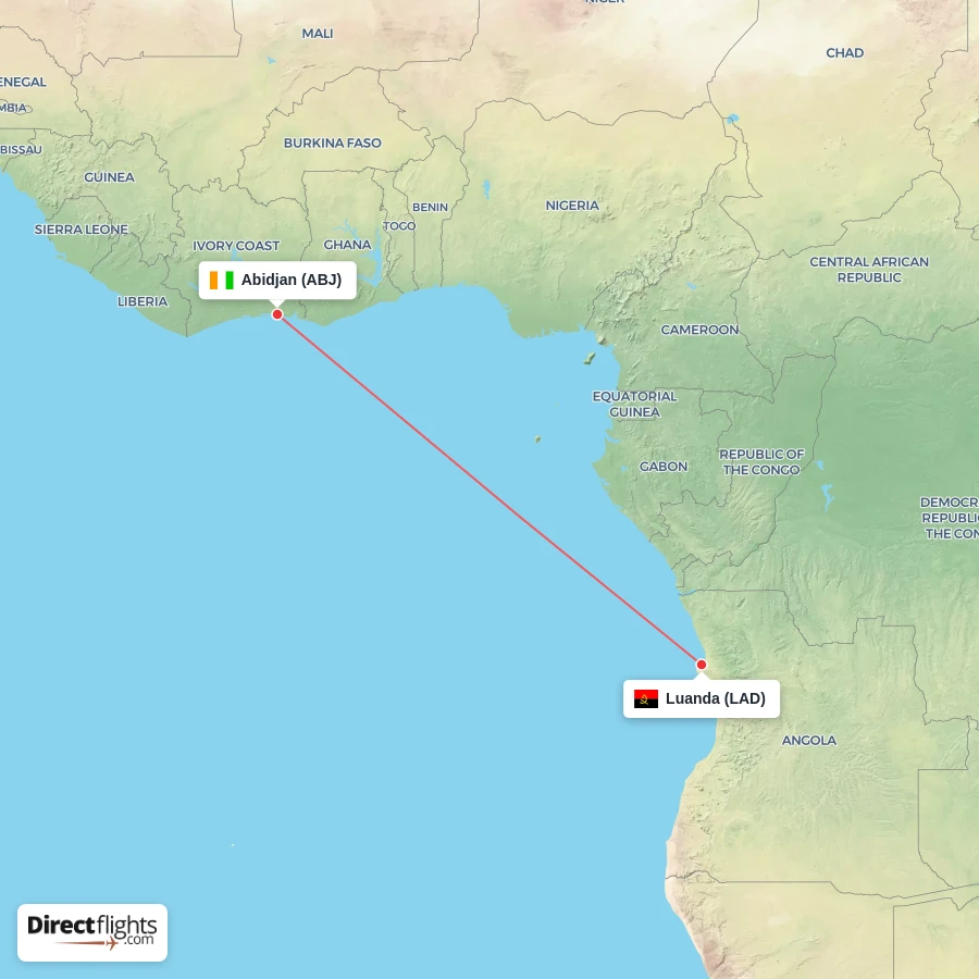 ABJ - LAD route map