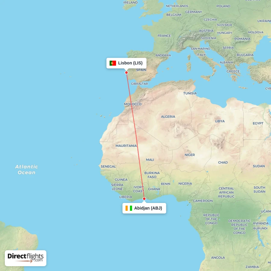 ABJ - LIS route map