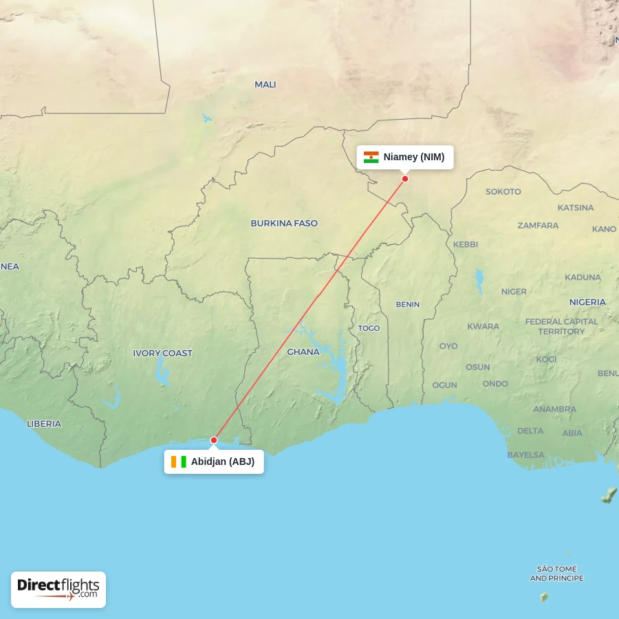 ABJ - NIM route map