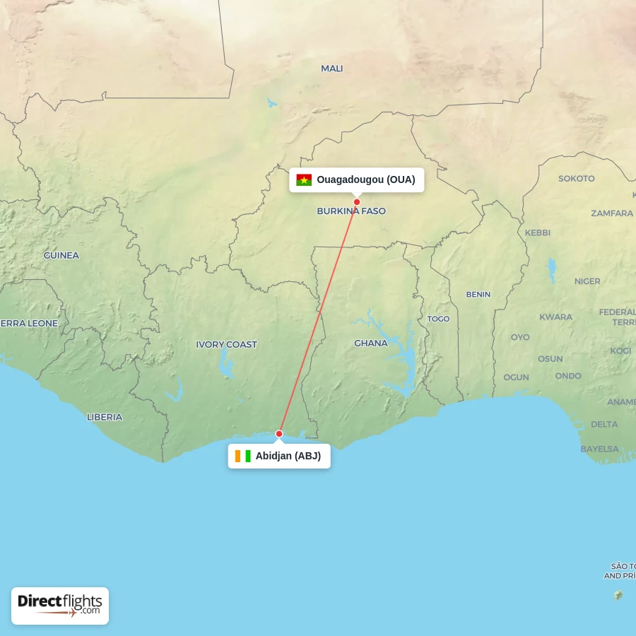 ABJ - OUA route map