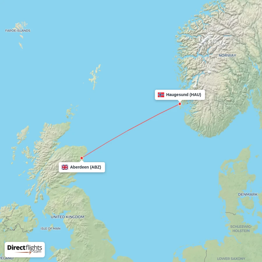 ABZ - HAU route map