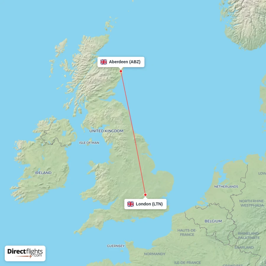 ABZ - LTN route map
