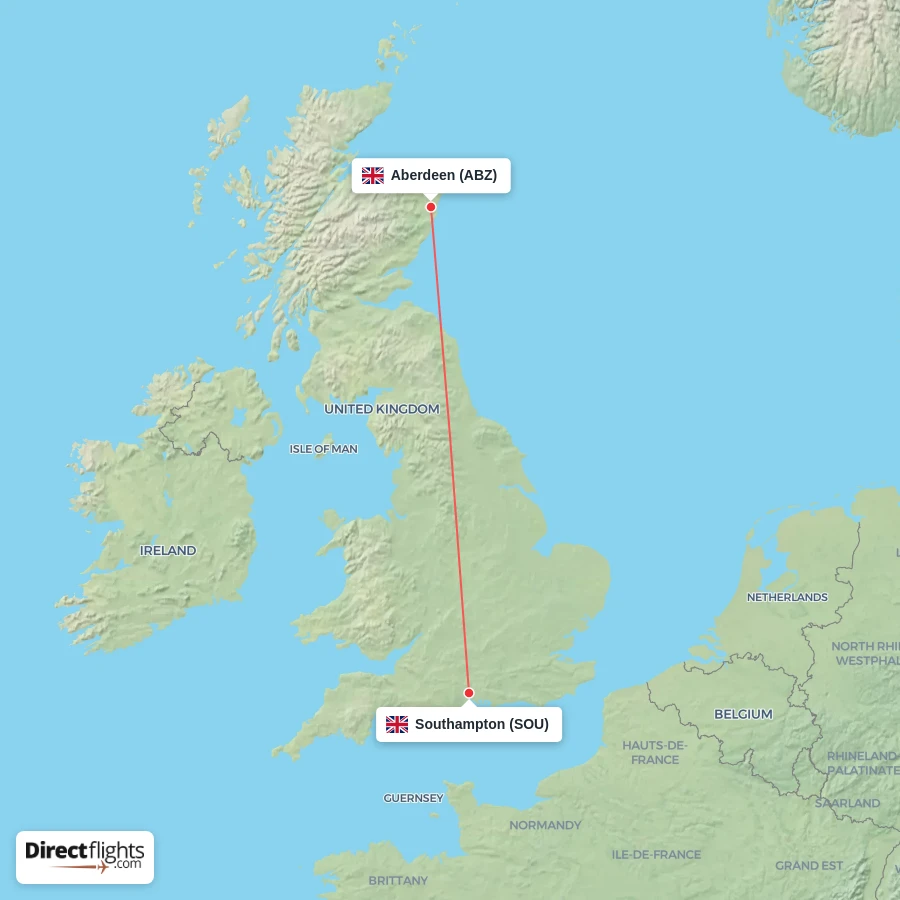 ABZ - SOU route map