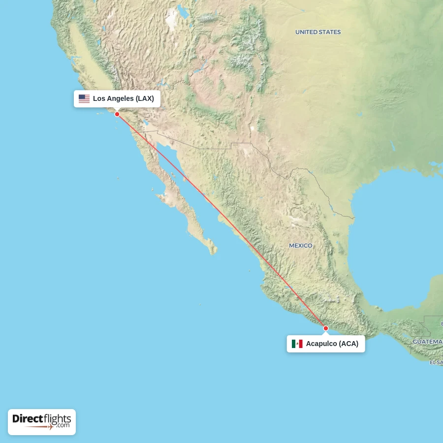 ACA - LAX route map