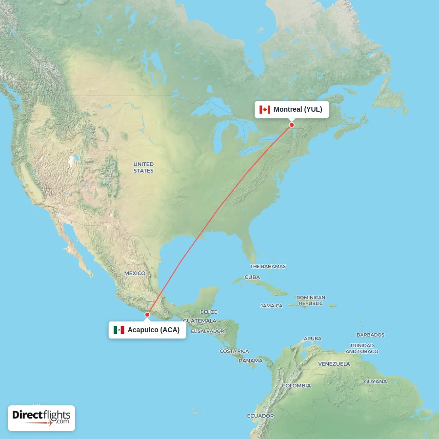 ACA - YUL route map
