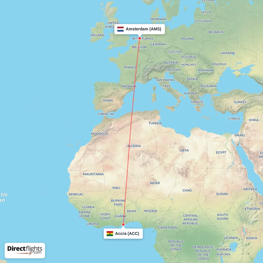 ACC - AMS route map