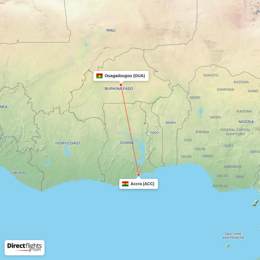 ACC - OUA route map