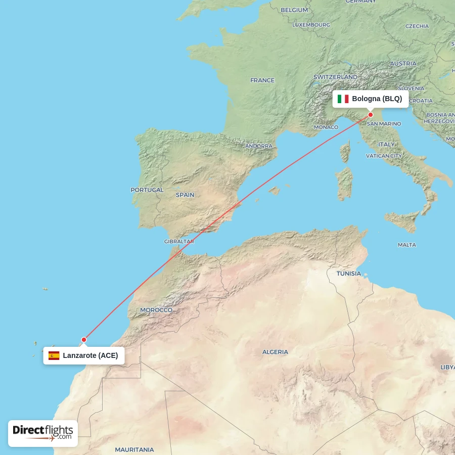 ACE - BLQ route map