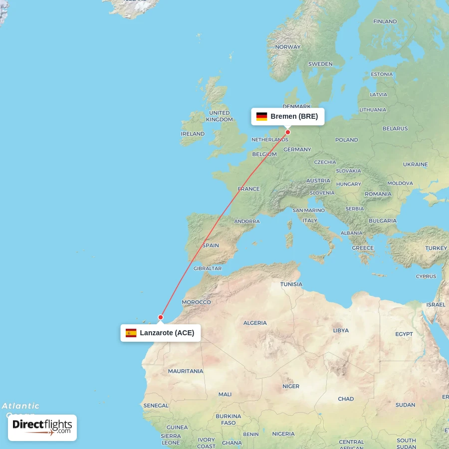 ACE - BRE route map