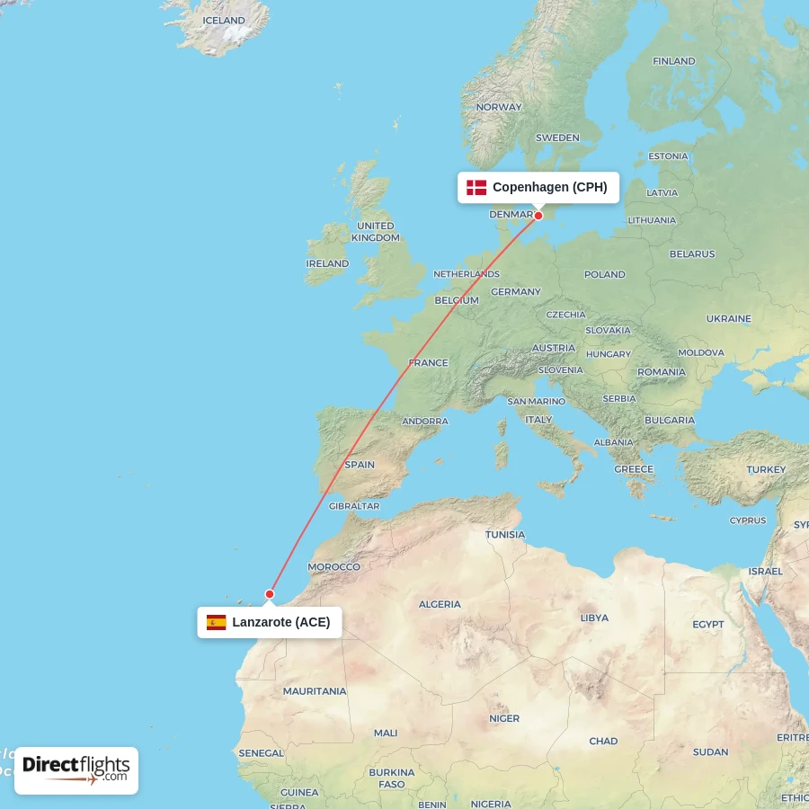 ACE - CPH route map