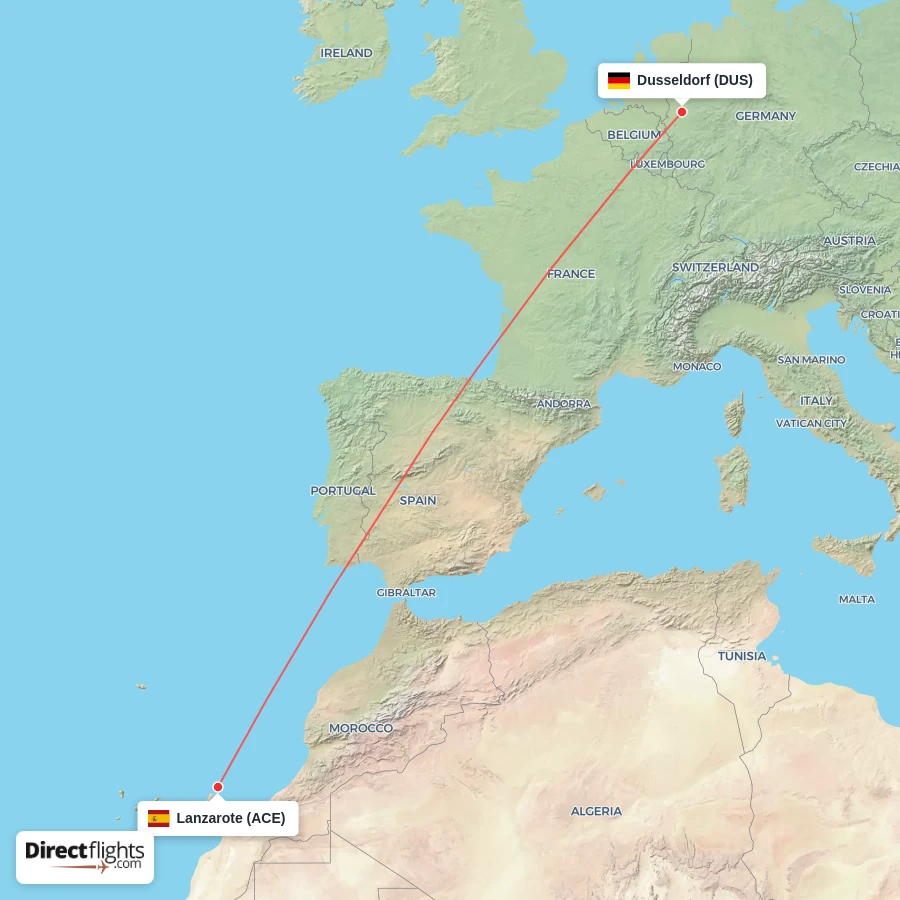 ACE - DUS route map