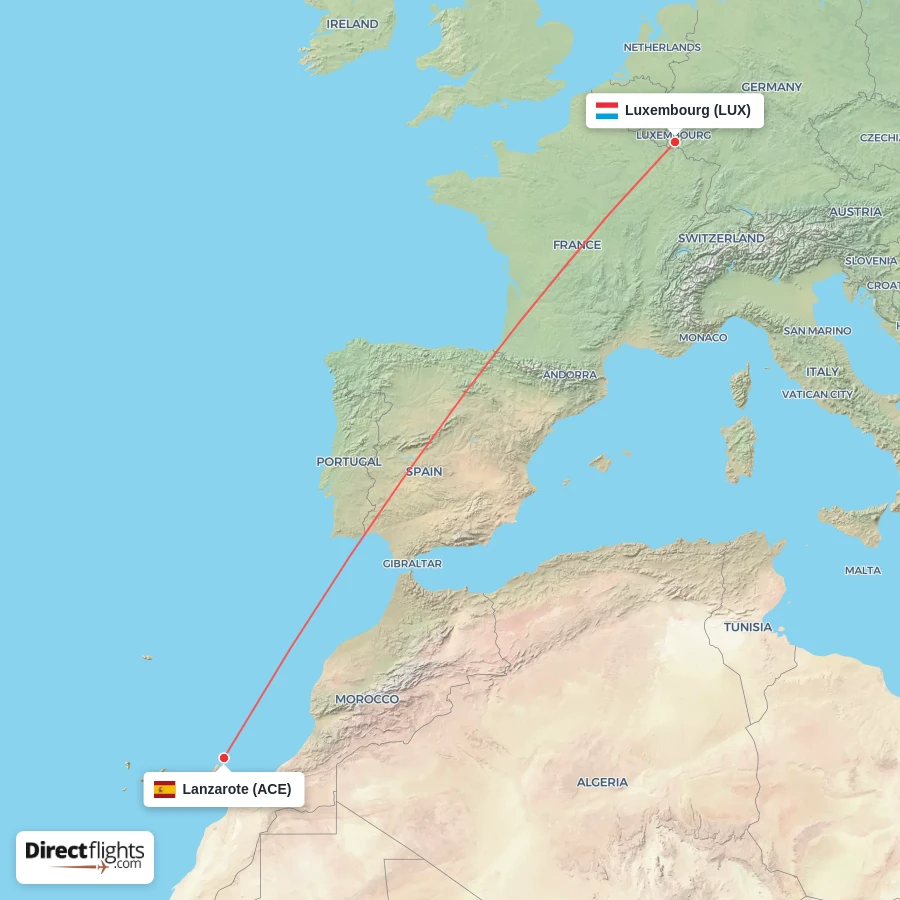 ACE - LUX route map