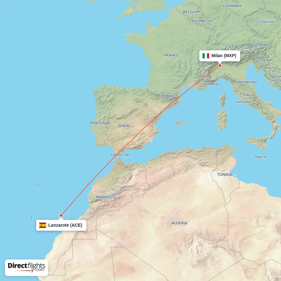 ACE - MXP route map
