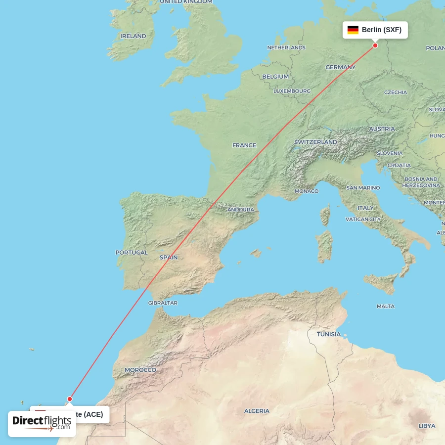 ACE - SXF route map