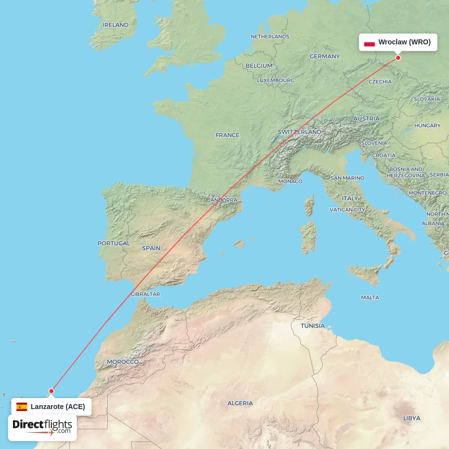 ACE - WRO route map