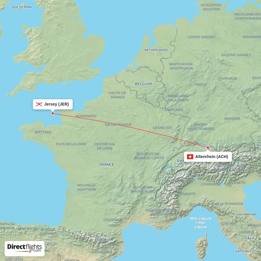 ACH - JER route map