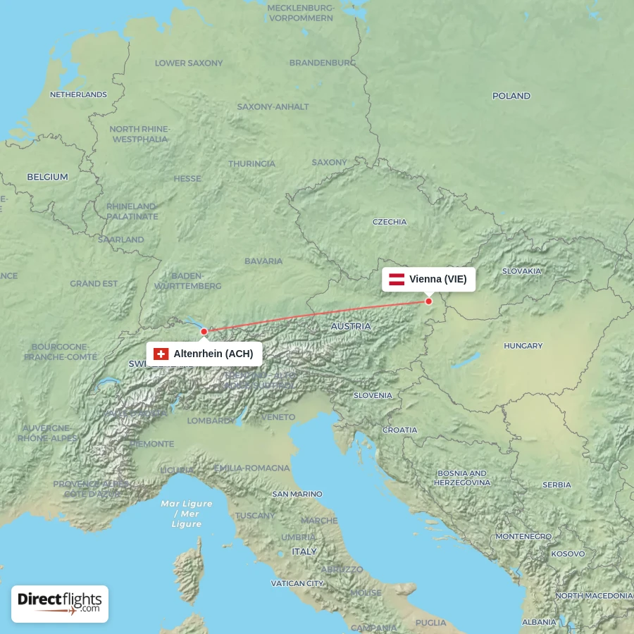 ACH - VIE route map