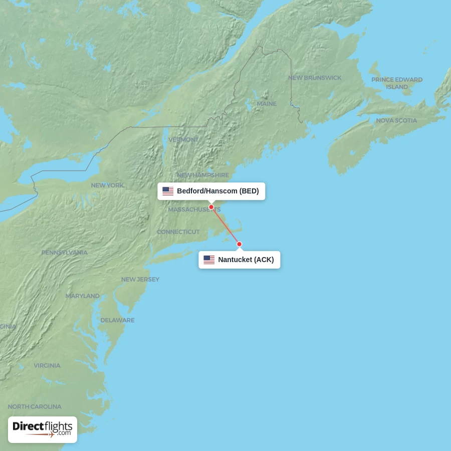 ACK - BED route map