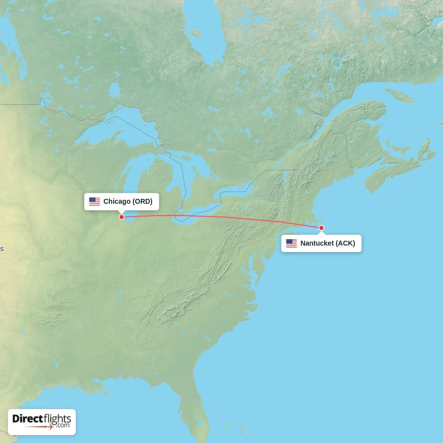 ACK - ORD route map