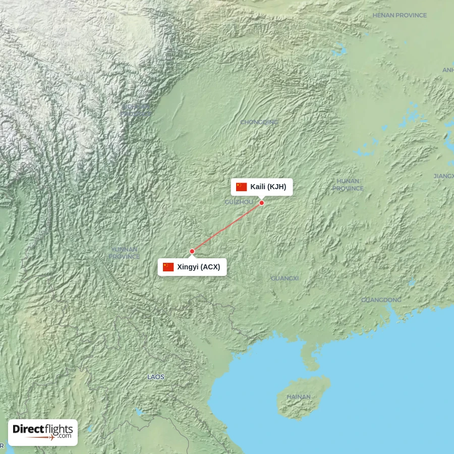 ACX - KJH route map