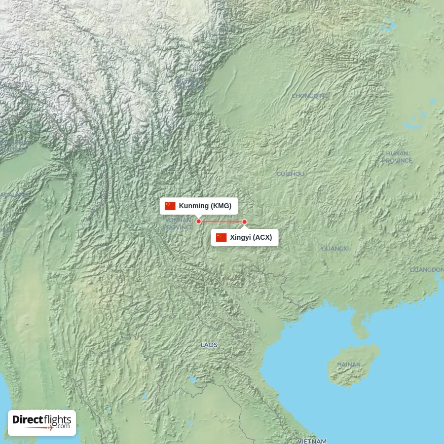 ACX - KMG route map