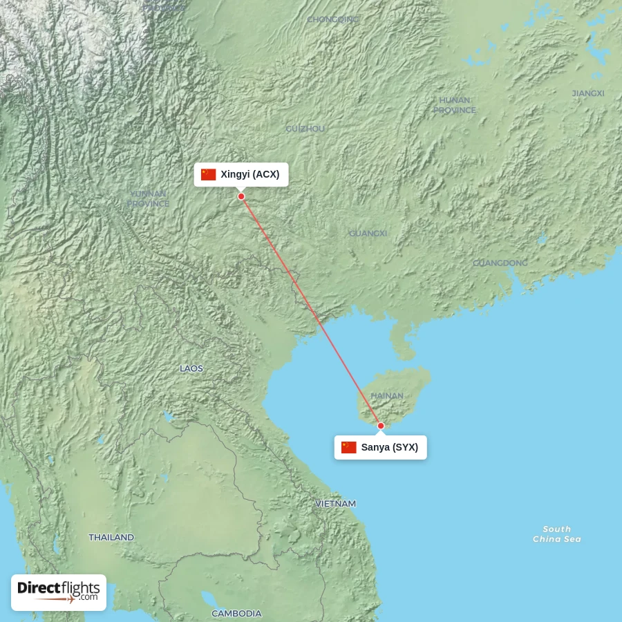 ACX - SYX route map