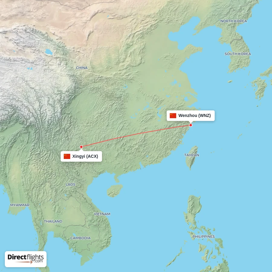 ACX - WNZ route map