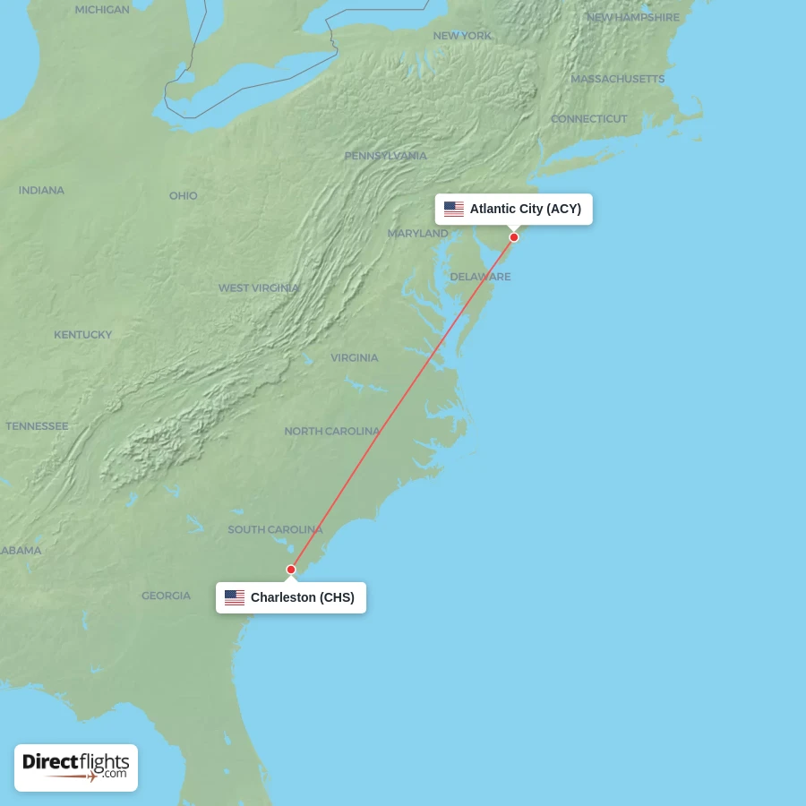 ACY - CHS route map