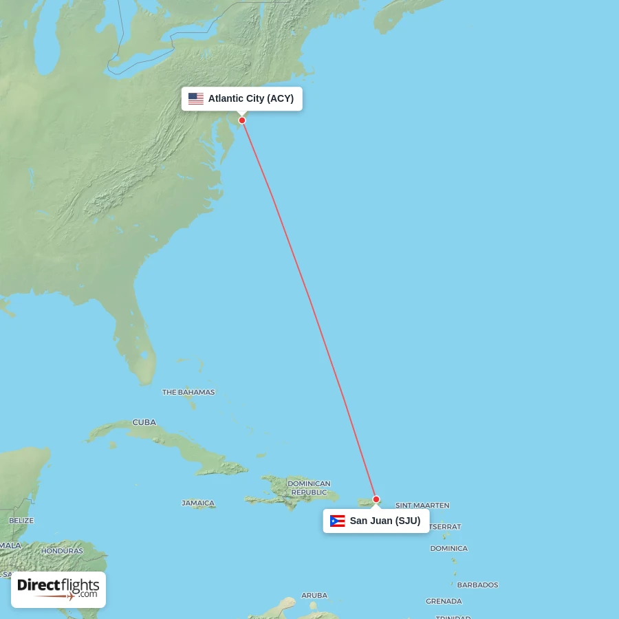 ACY - SJU route map