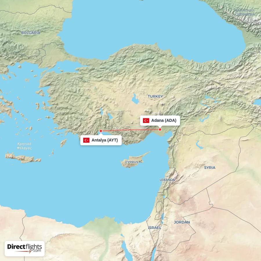 ADA - AYT route map