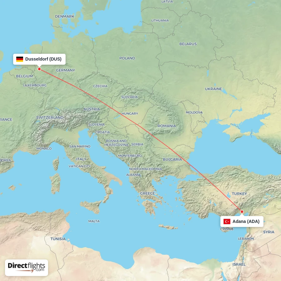 ADA - DUS route map