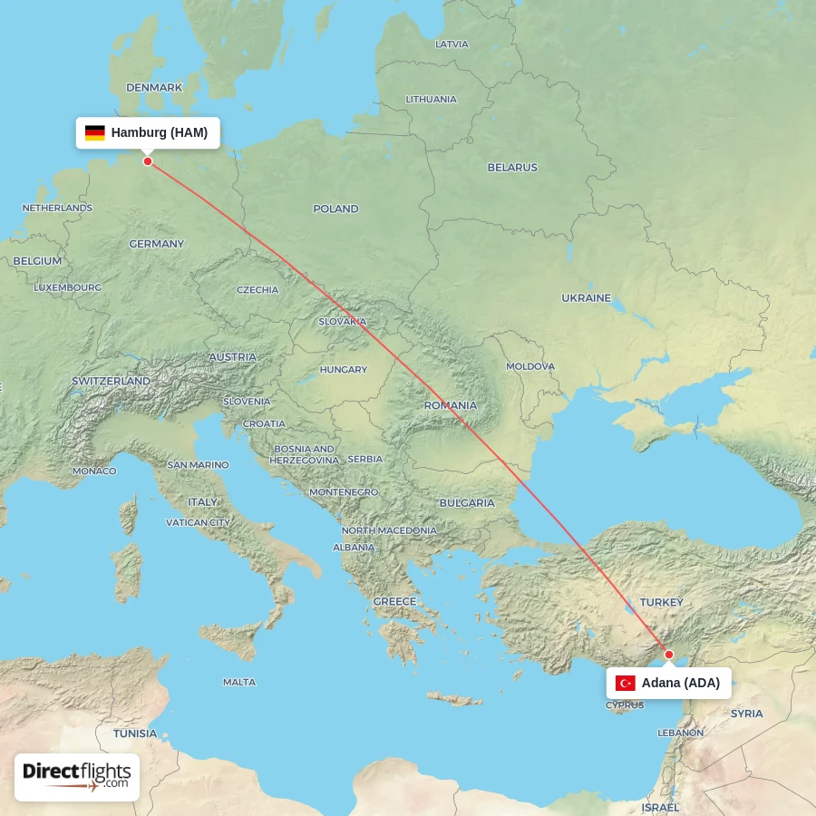 ADA - HAM route map