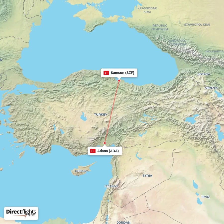 ADA - SZF route map