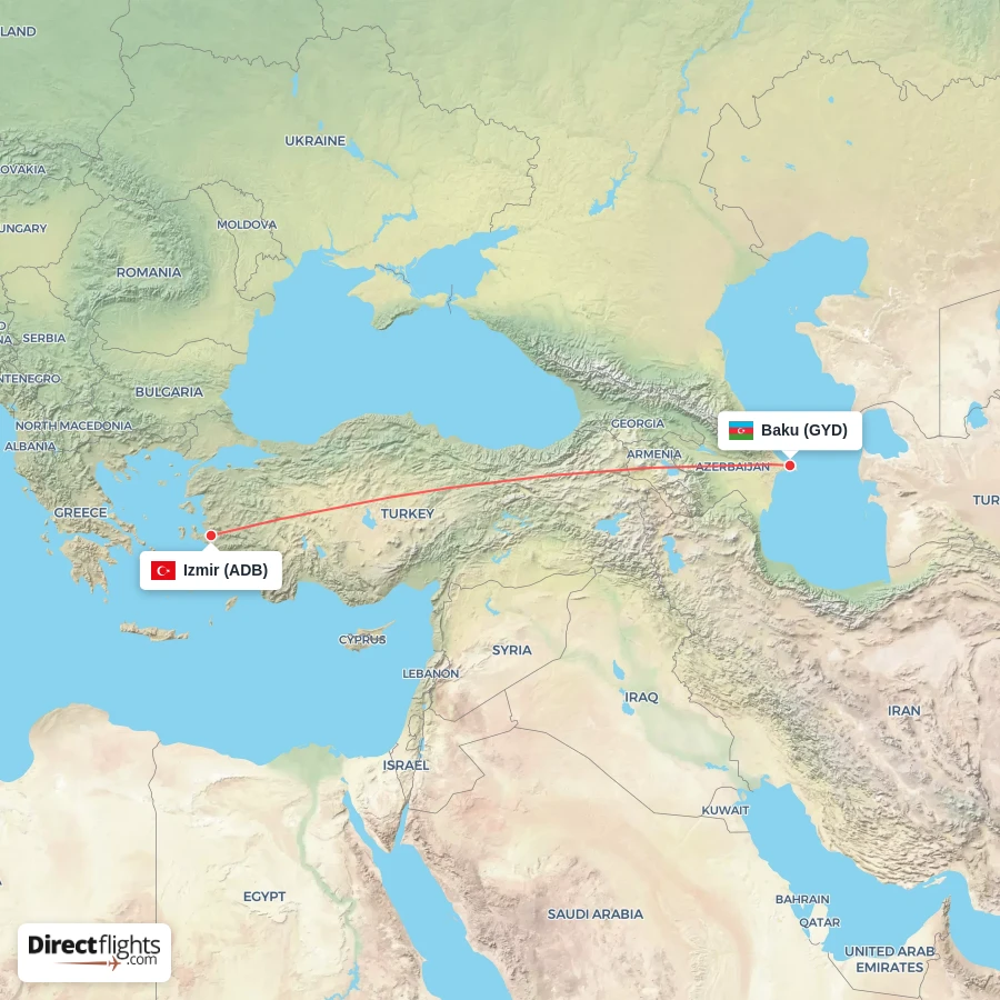 ADB - GYD route map