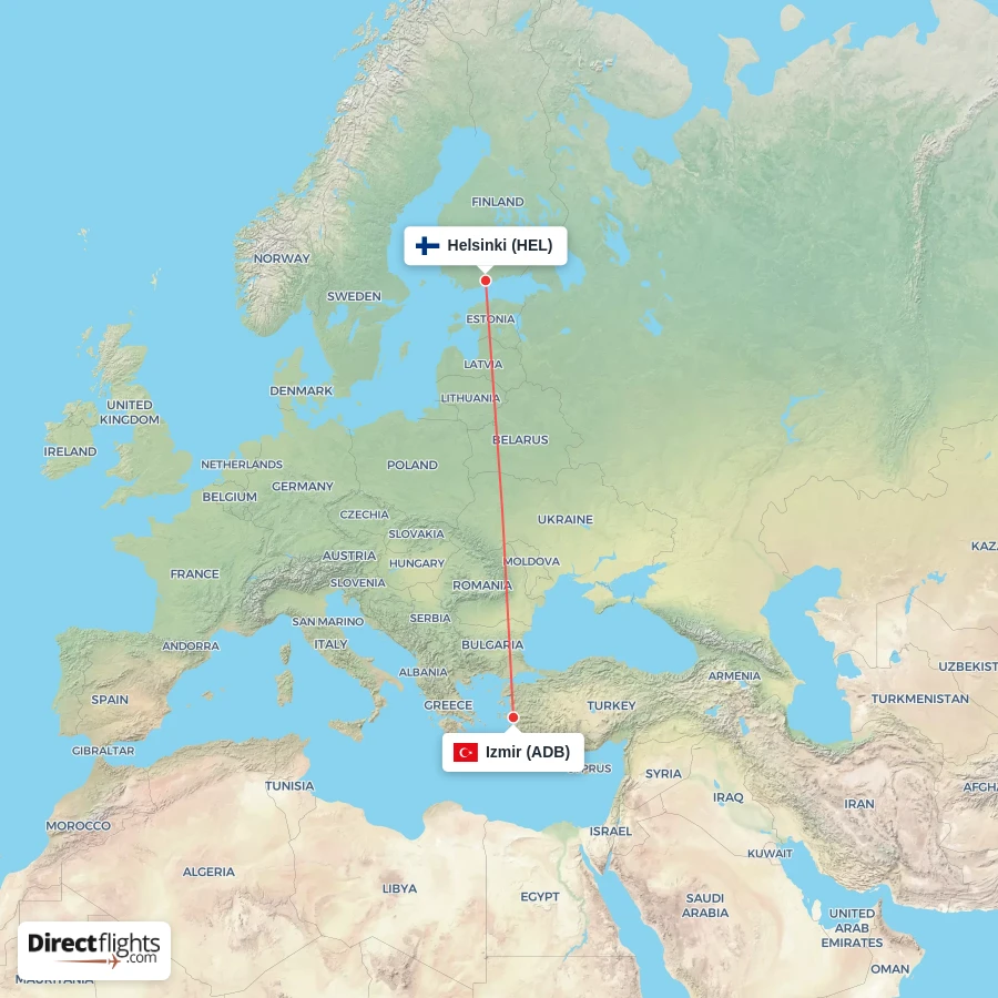ADB - HEL route map