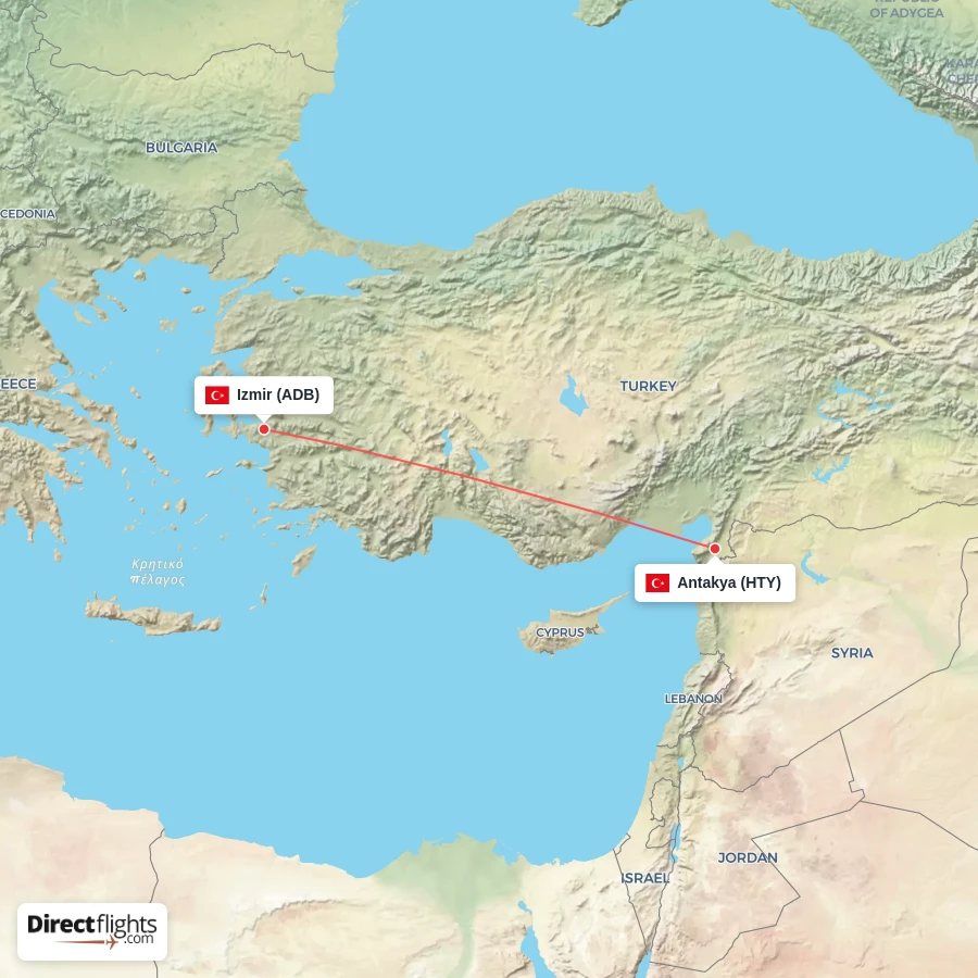 ADB - HTY route map