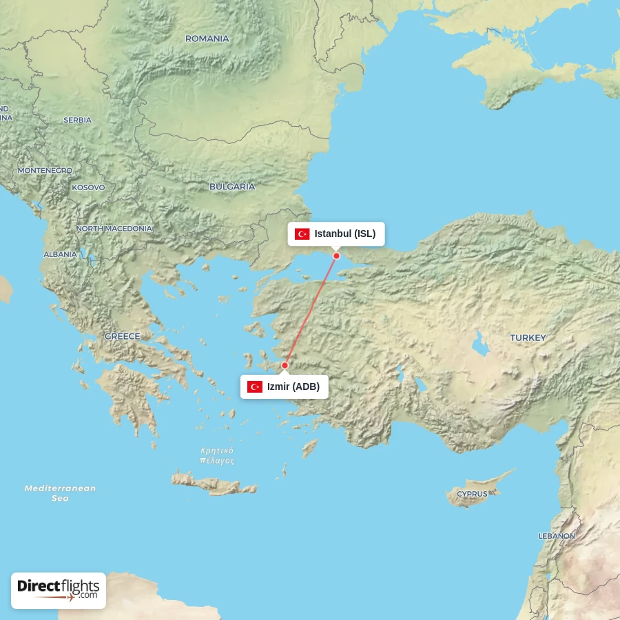 ADB - ISL route map