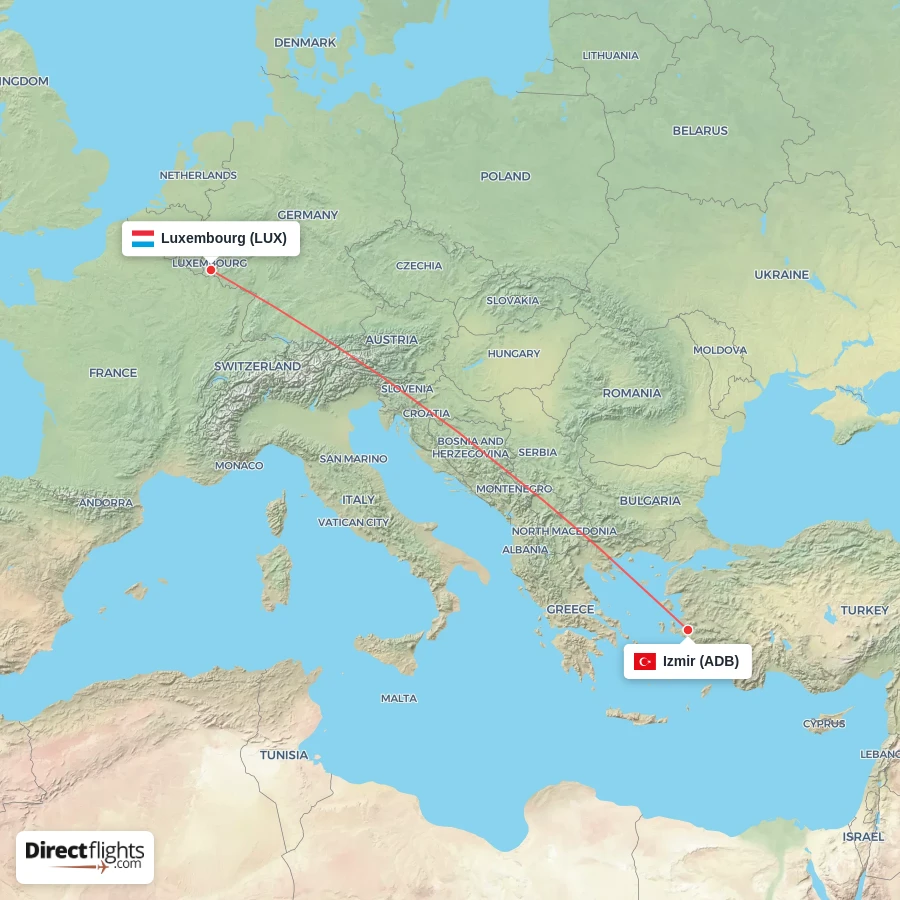 ADB - LUX route map