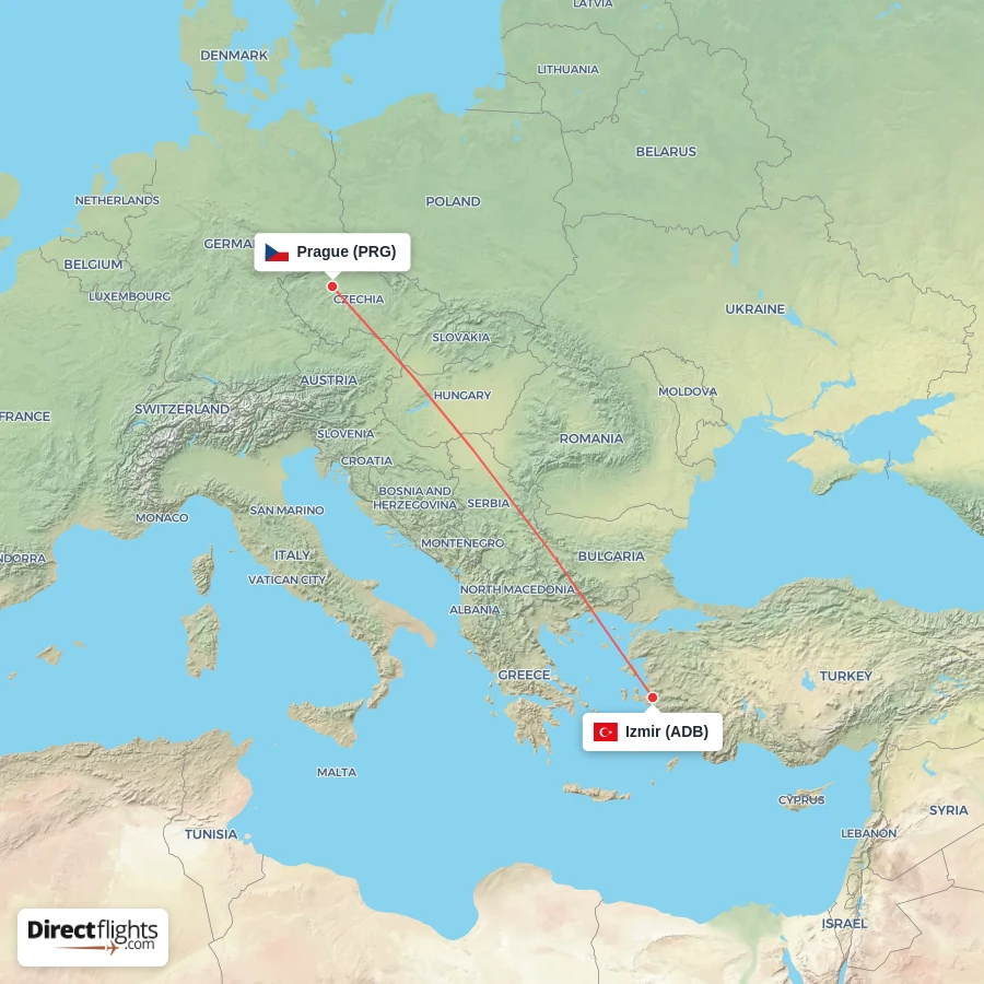 ADB - PRG route map