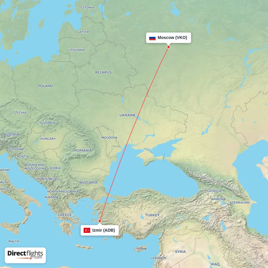 ADB - VKO route map